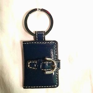 Coach Keychain/Key fob, bag tag Navy Patent leather  Photo holder